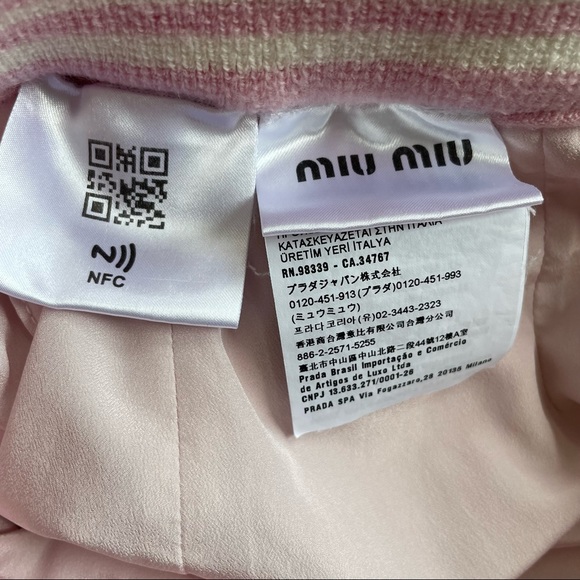 MIU MIU Prada Terry Cloth Midi Skirt w/ Stripe Knit Trim EU Size 40 US Size 4 - Picture 9 of 12